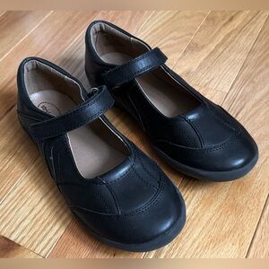 Stride Rite Black Leather Mary Jane Casual Shoes, Size US 4 Wide, 36 EU